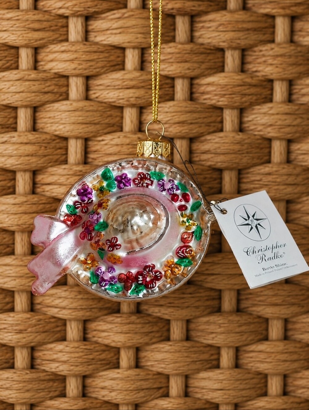Christopher RADKO Vintage Christmas Ornament Bonny Spring Easter Bonnet 2000 EUC